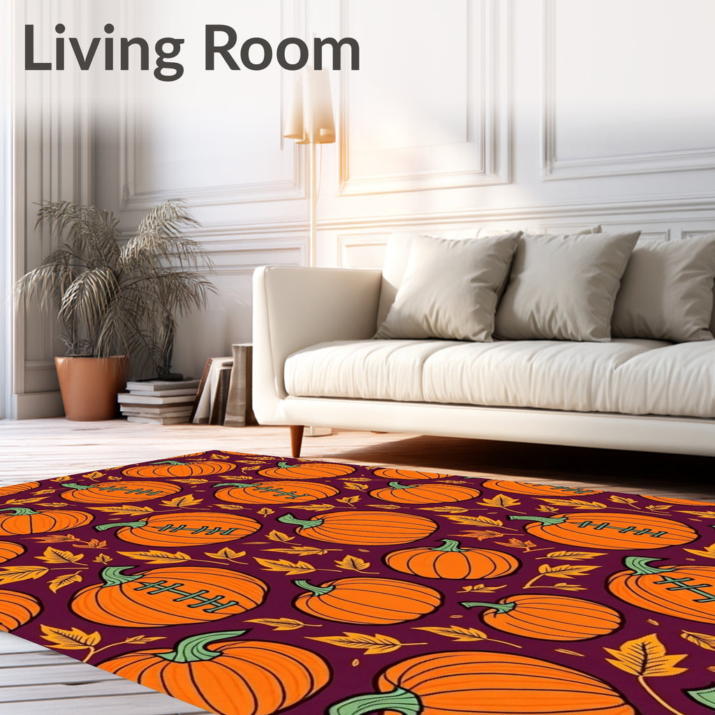 Orange Festive Pumpkin Foliage Medley Rug