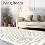 Pale Gray Labyrinth Lines Rug