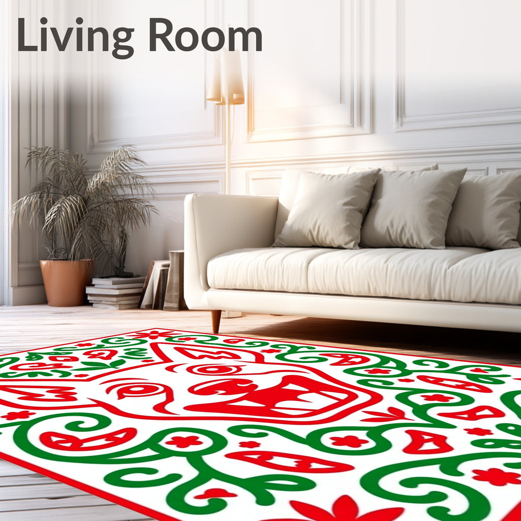 Crimson Fox Floral Swirl Rug
