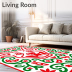 Crimson Fox Floral Swirl Rug