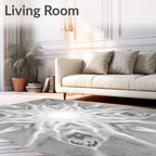 Radiant Silver Floral Sunburst Rug