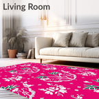 Vibrant Pink Floral Garland Rug