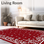 Holiday Twig Sparse Snowflakes Rug
