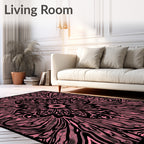 Pink Petal Burst Abstract Rug