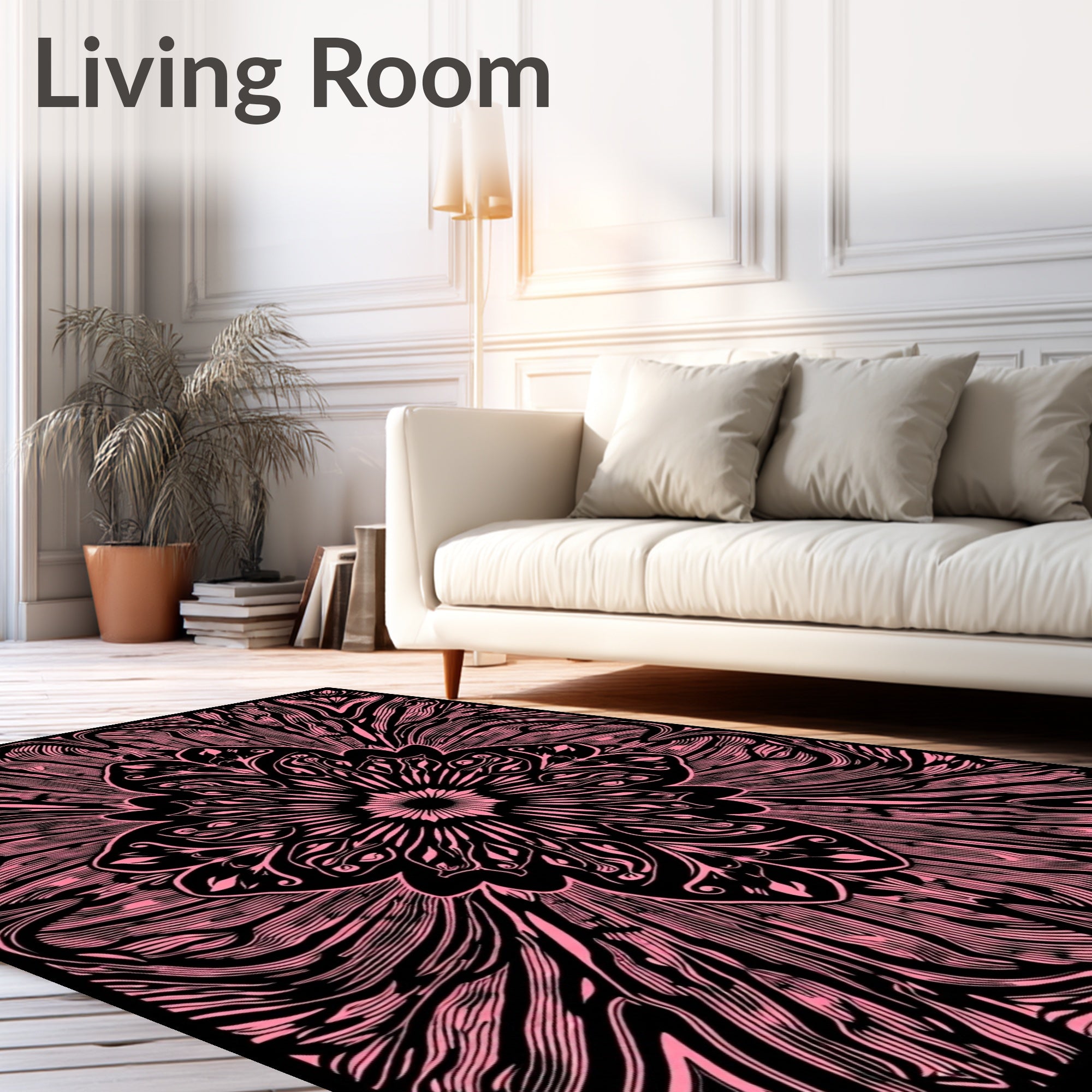 Pink Petal Burst Abstract Rug