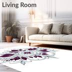 Plum Swirl Floral Medallion Rug