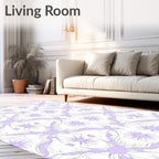 Delicate Lavender Floral Symmetry Rug