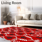 Festive Red Tree Vintage Lace Rug