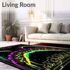 Vibrant Yellow Cosmic Arches Rug