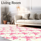 Pink Watercolor Ribbon Scatter Rug