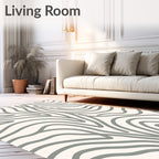 Cream Gray Organic Wave Rug