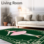 Pink Ballerina Crowned Emerald Border Rug