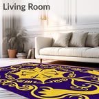 Royal Purple Gold Symmetrical Arabesque Rug