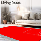 Bold Red Geometric Abstract Rug
