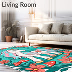 Cute Pastel Unicorn Flower Forest Rug