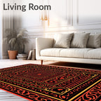 Bold Red Orange Nested Heart Frames Rug