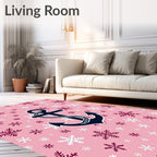 Pink Snowflake Anchor Medley Rug