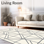 Minimalist Gray Geometric Grid Rug