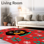 Festive Dachshund Snow Flake Holiday Rug
