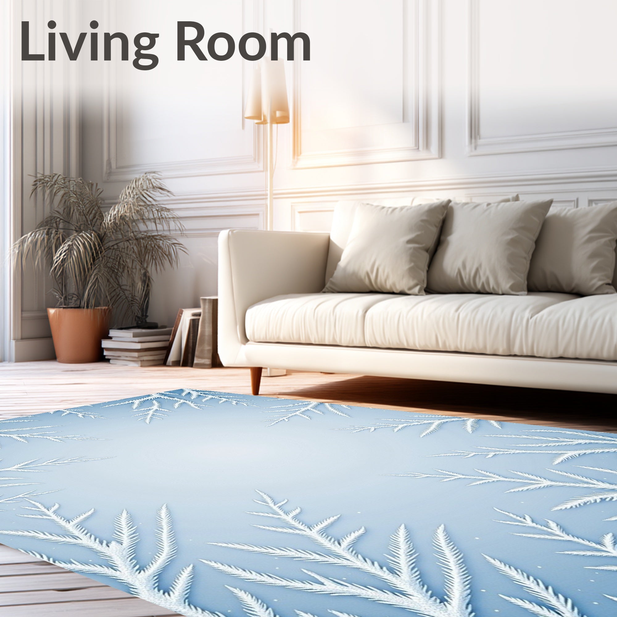 Winter White Frosty Branch Rug