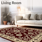 Ornate Floral Scrollwork Area Accent Rug