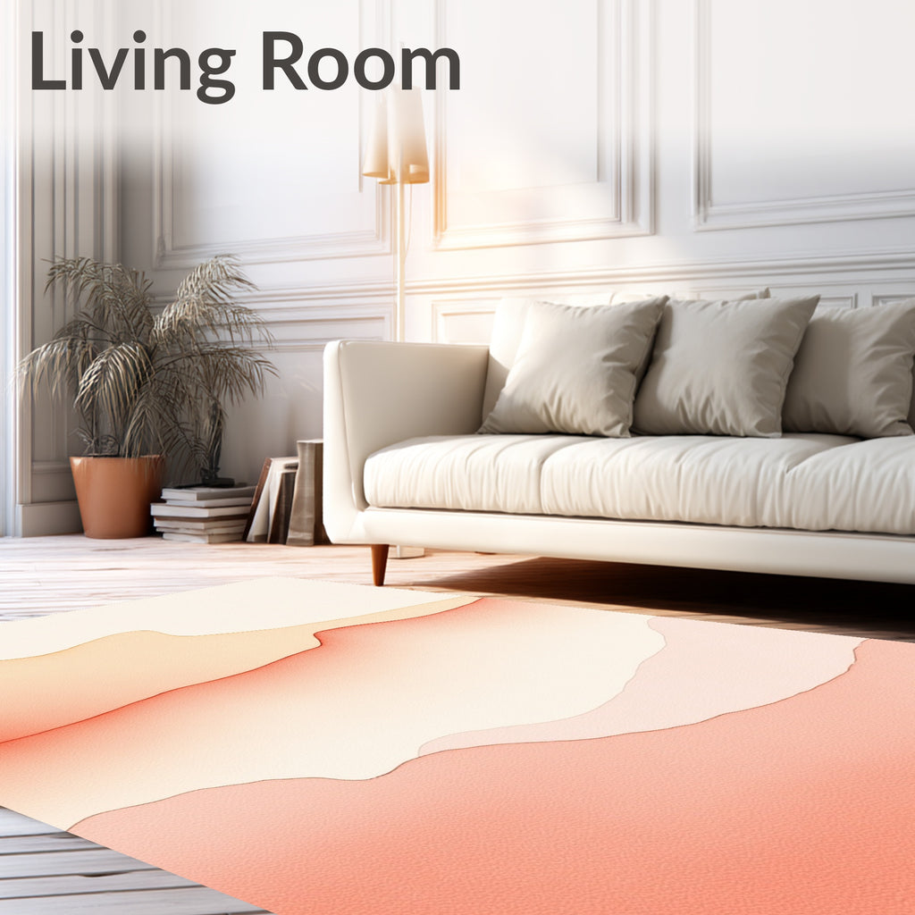 Coral Gradient Abstract Landscape Rug