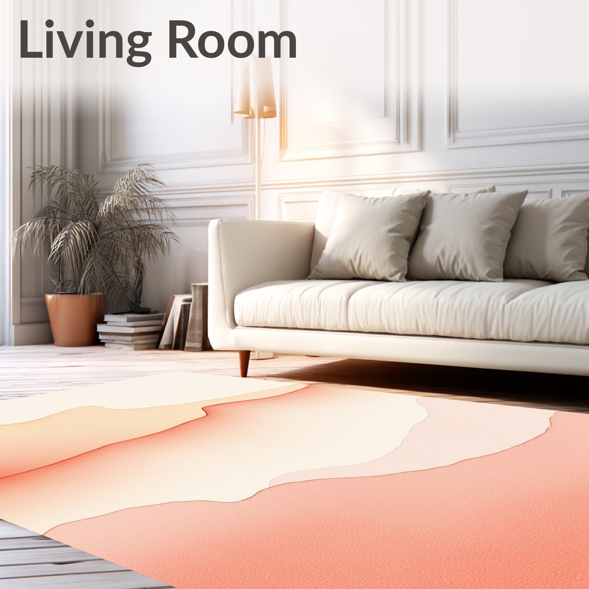 Coral Gradient Abstract Landscape Rug