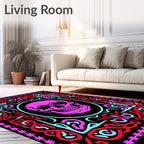 Vibrant Pink Skull Celtic Border Rug