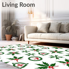 Green Red Holly Festive Cluster Rug