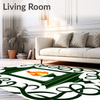 Art Nouveau Green Lantern Flame Rug