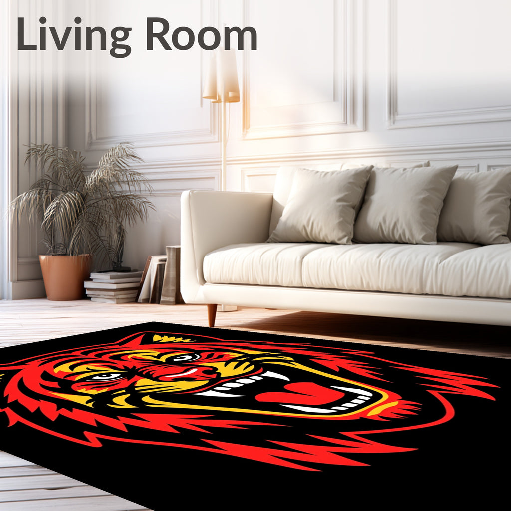 Fiery Red Yellow Tiger Roar Rug