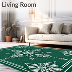 Emerald Green Snowflake Radiating Brilliance Rug