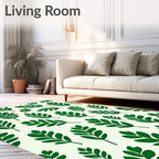 Emerald Green Leafy Scatter Rug