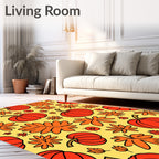 Autumn Pumpkin Leaf Collage Rug