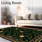 Art Nouveau Emerald Floral Foliage Rug