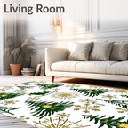 Green Pine Snowflakes Gold Sleigh Rug