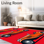 Orange Vintage Roadster Trio Rug