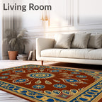 Rich Crimson Royal Sunburst Medallion Rug