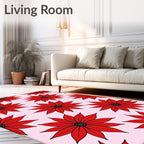 Bold Red Daisy Garden Rug