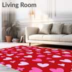 Red Pink Hearts Scatter Rug