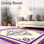 Royal Purple Damask Medallion Rug