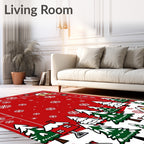 Whimsical Christmas Village Snowflake Scene Rug