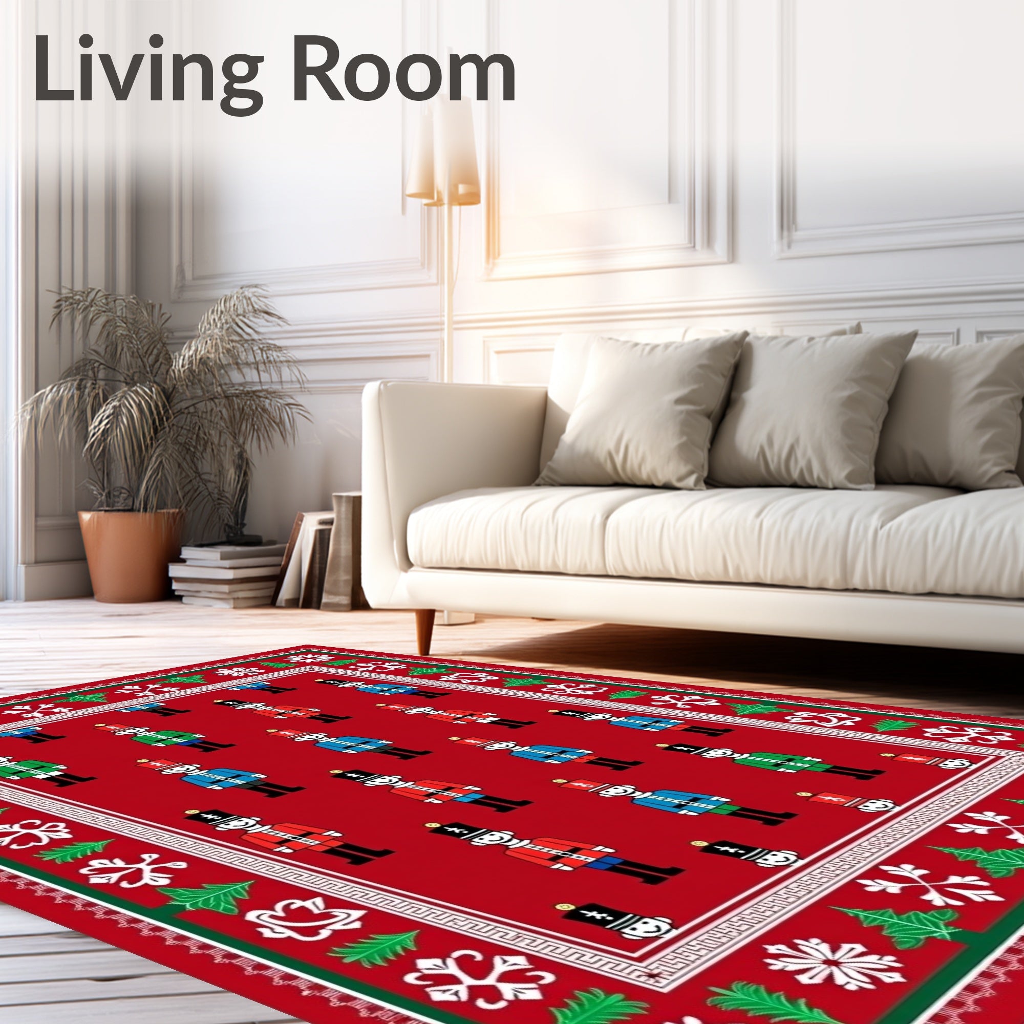 Red Nutcracker Soldier Holiday Rug