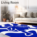 Bold Royal Blue Abstract Figure Rug