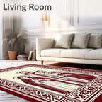 Sacred Family Crimson Border Rug
