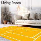 Bold Yellow Minimalist Court Rug