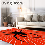 Bold Black Spider Burst Rug