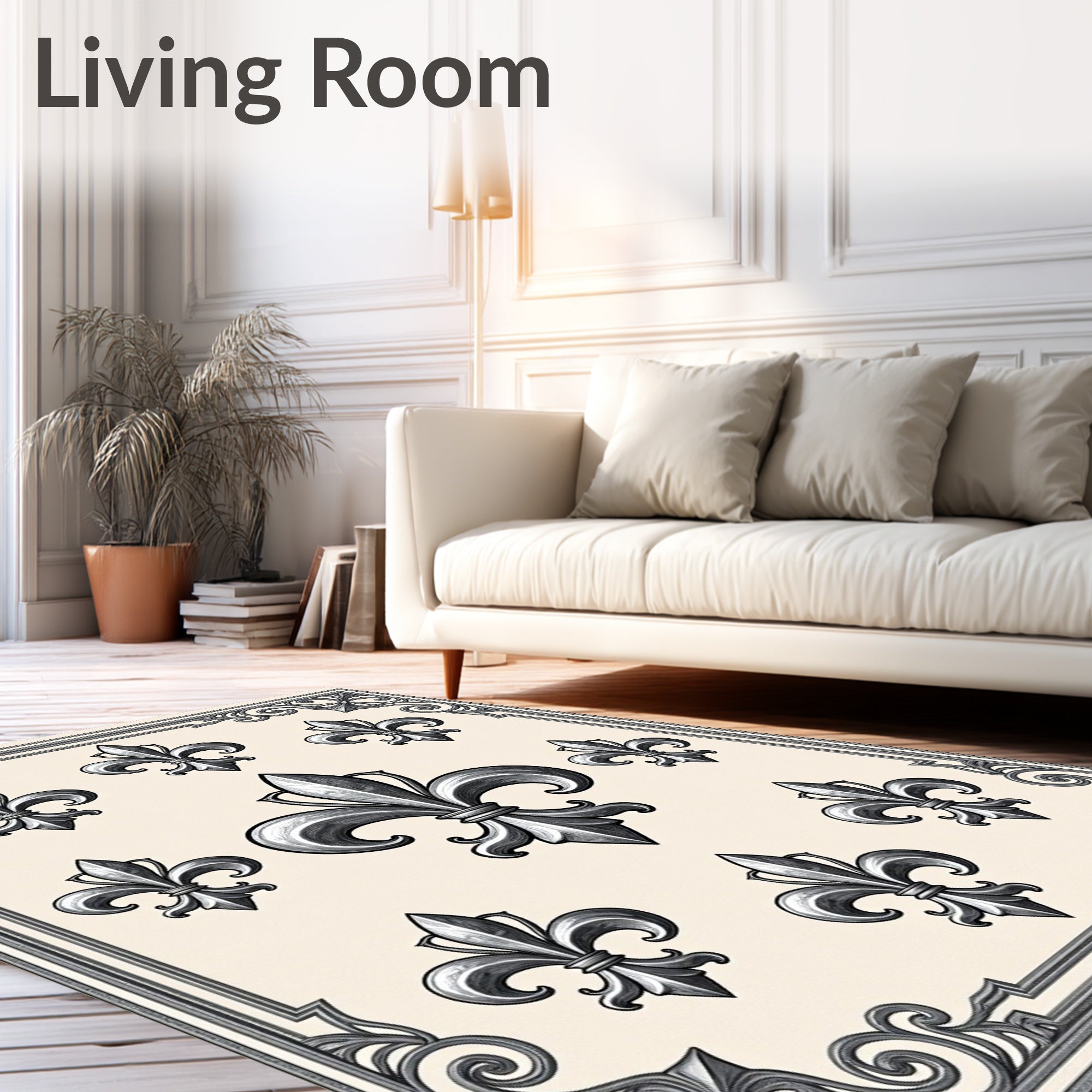 Ornate Fleur de Lis Collection Rug