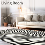 Striking Black White Zebra Lines Rug
