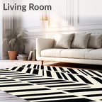 Monochromatic Modern Geometric Stripe Rug